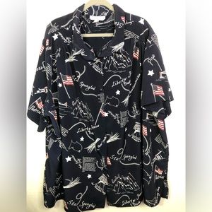 Patriotic Button Up Shirt 5XL Vintage